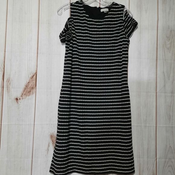 1.‎ State Dress Ladies Large Women's Black White V Neck  Casual - Picture 1 of 6